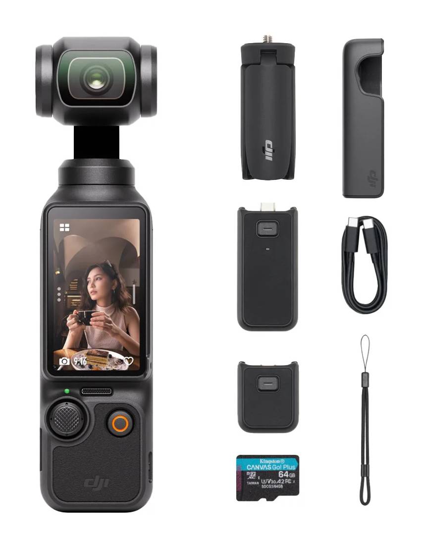 DJI Osmo Pocket 3 Gimbal Camera Bundle, Gray