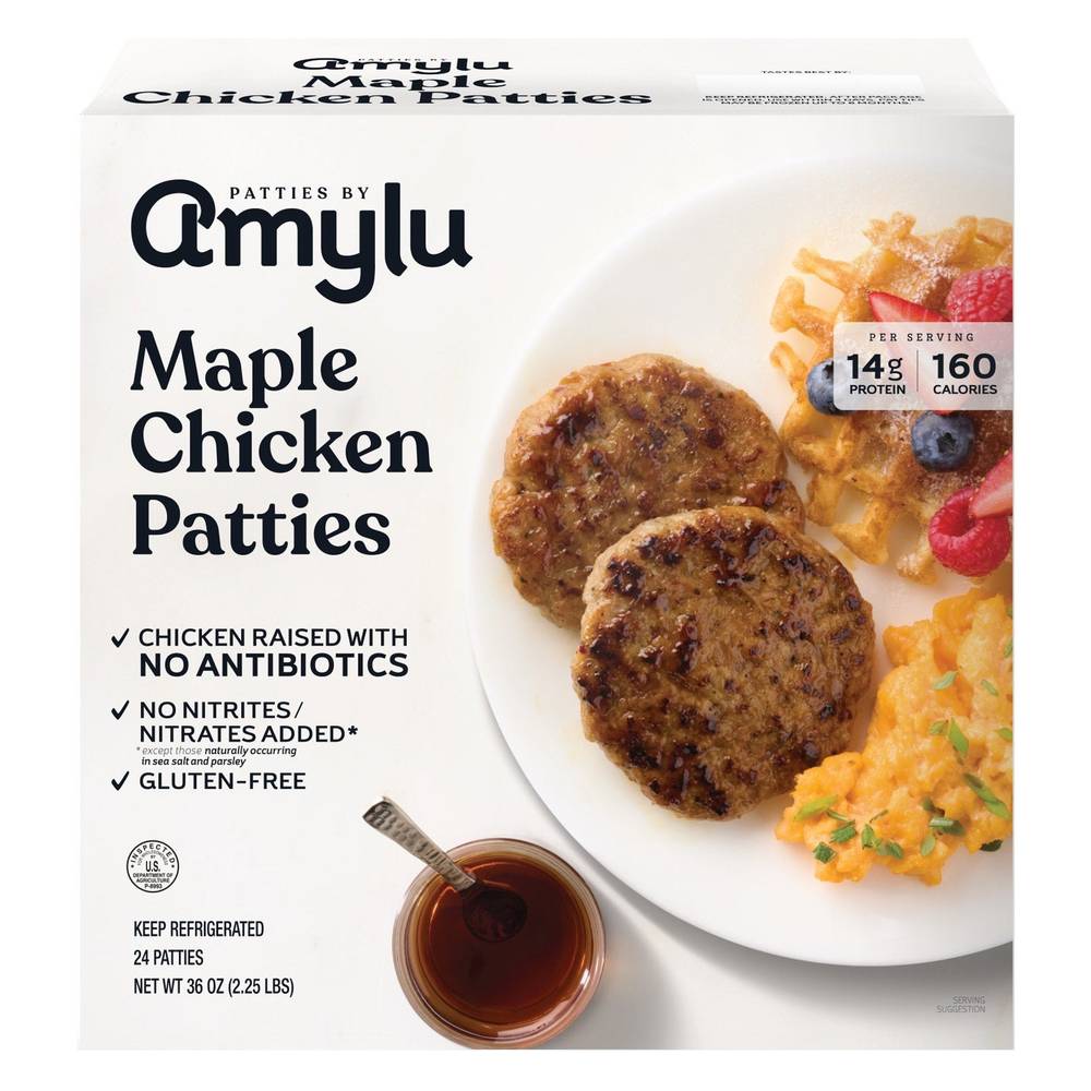 Amylu Foods Maple Chicken Patties (36 oz, 24 ct)