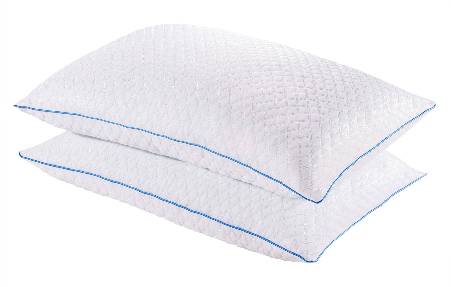 Purelux Gel Memory Foam Adjustable Comfort Cooling Pillow, Queen, White (2 ct)