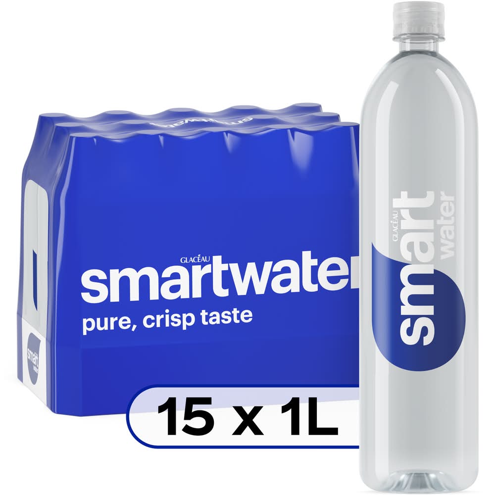 Smartwater Vapor Distilled Premium Water & Electrolytes For Taste (15 x 33.8 fl oz)